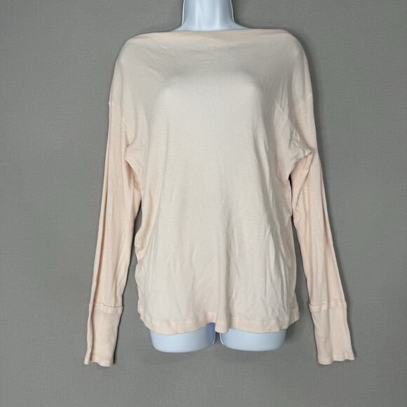 Michael Stars Womens Top S Ballet Pink Penelope Waffle Knit Off The Shoulder Tee - Picture 1 of 12